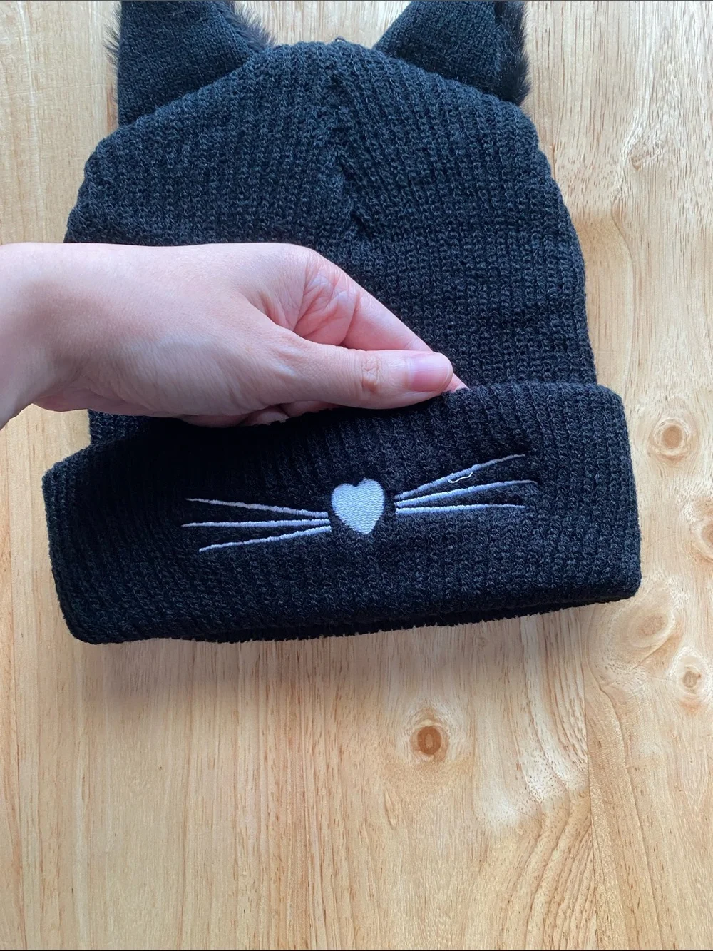 Women’s Black Cat Ear Beanie